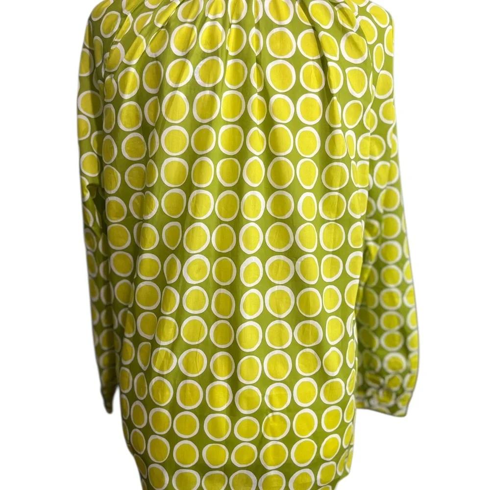 NWT’s Lesley Evers Georgia polka dot hippie core artsy cotton long sleeve shirt